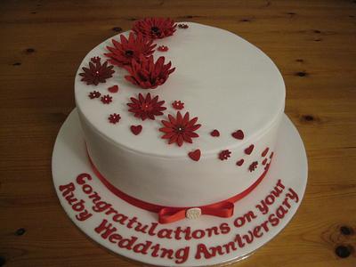 Ruby Wedding Anniversary Cake - Cake by Combe Cakes