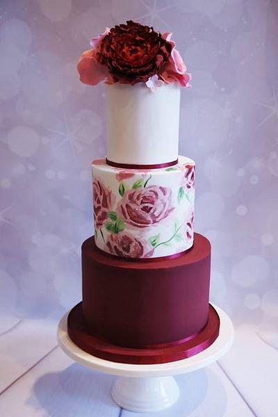 Burgundy Wedding Cake - Cake by Claire Lawrence