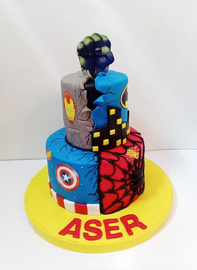 the Super heroes cake  - Cake by Meroosweets