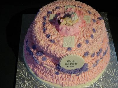 Pretty in Pink Baptisim Cake - Cake by June ("Clarky's Cakes")