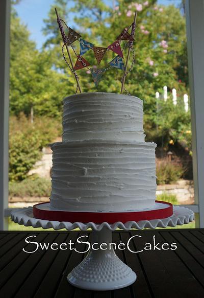 Wedding Cake with Bunting for Carnival Wedding - Cake by Sweet Scene Cakes
