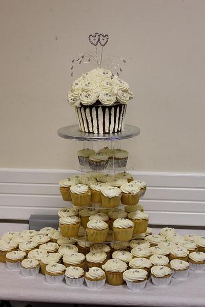 Large Vanilla Cupcake Tower - Cake by auntiecake