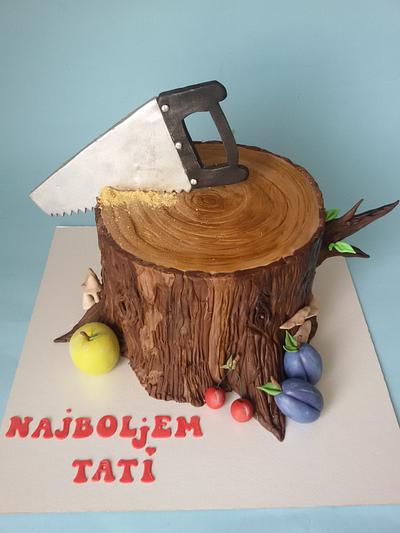 Wood cake; tree stump cake - Cake by MarijaMa