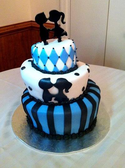Topsy turvey with silhouette - Cake by Michelle