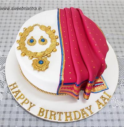 Saree and Gold cake - Cake by Sweet Mantra Homemade Customized Cakes Pune