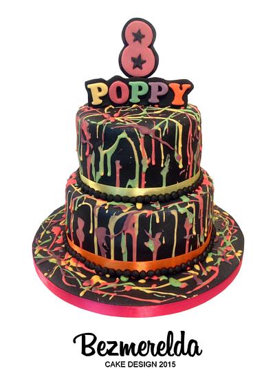 UV Paint Splatter Cake - Cake by Bezmerelda