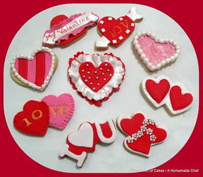 Valentine Heart Cookies - Cake by Veenas Art of Cakes 