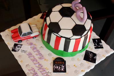 Football  music n vintage car - Cake by Tina Avira Tharakan