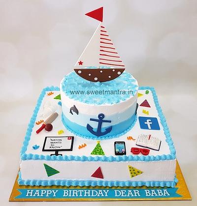 Navy theme cake for Dad - Cake by Sweet Mantra Homemade Customized Cakes Pune