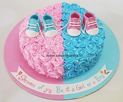 Pink and Blue cake - Cake by Sweet Mantra Homemade Customized Cakes Pune