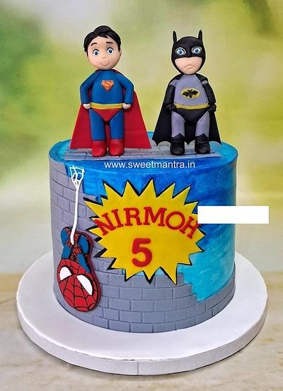 Superman and Batman cake - Cake by Sweet Mantra Homemade Customized Cakes Pune