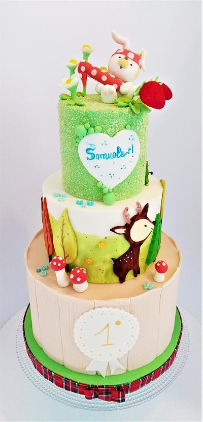 Woodland - First birthday cake - Cake by Clara