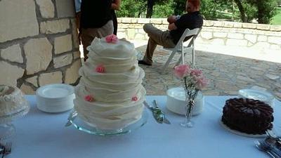 Ruffled wedding cake - Cake by cindy Zimmerman