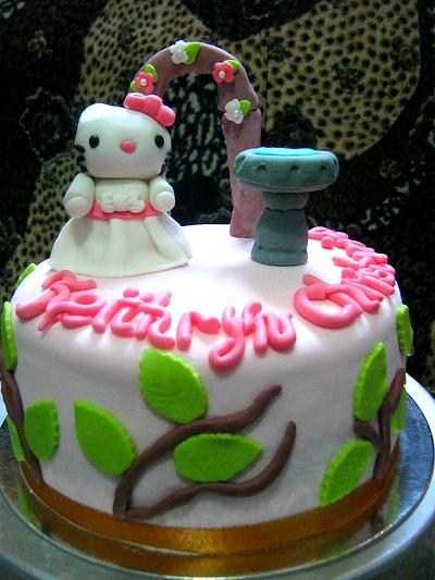 Hello kitty christening cake and cupcakes - Cake by susana reyes