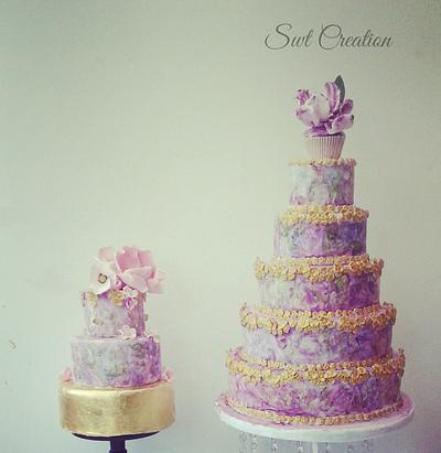 Hand Painted wedding cake - Cake by Swt Creation