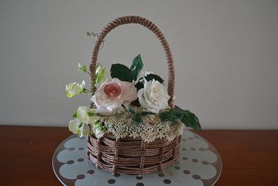 Basket with Roses  - Cake by Elisabeth 