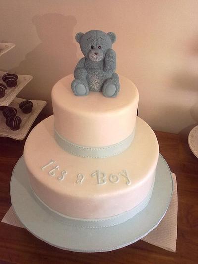 Baby blue baby shower cake - Cake by Sugardelites