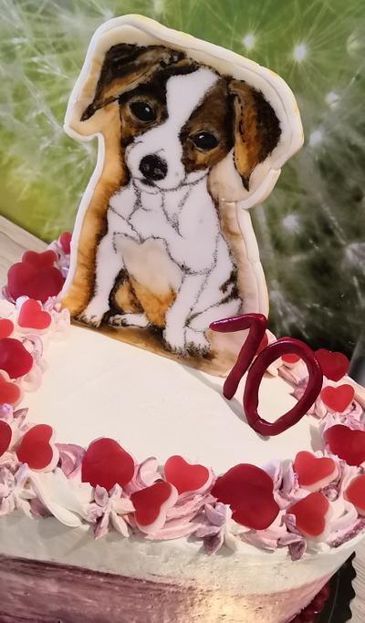Painted cake with dog - Cake by mARTa77