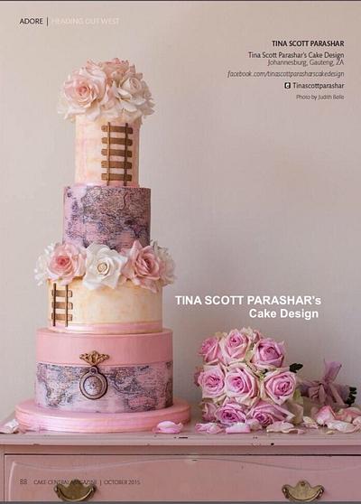 Cake Central magazine feature - Vintage Maps and Trains Wedding Cake - Cake by Tina Scott Parashar's Cake Design