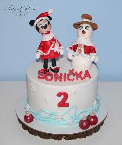 minnie and snowman - Cake by Adriana12