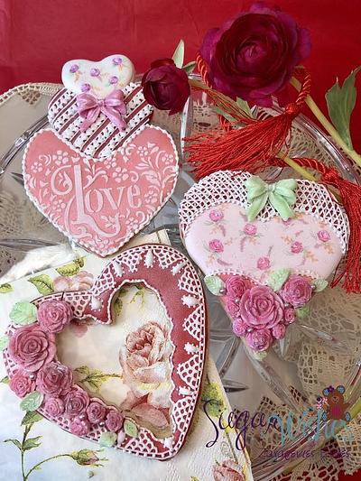 Valentine Hearts - Cake by Tina Tsourtsoulas