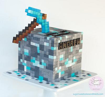 Diamond Ore Cube Minecraft Cake - Cake by Angela, SugarSweetCakes&Treats
