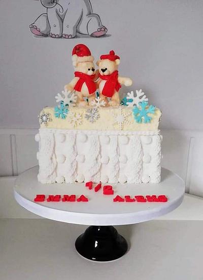 1/2 year birthday cake for twins - Cake by Julieta