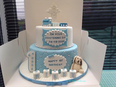 Christening & Birthday combined - Cake by Sweet Lakes Cakes