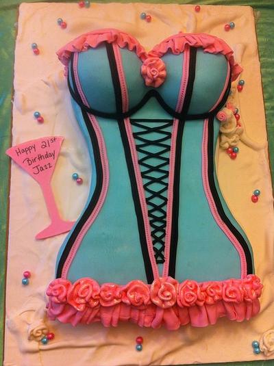 Corset Cake for 21st Birthday - Cake by The Cake Mamba