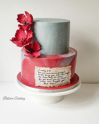  Red & Grey! - Cake by Bella's Cakes 
