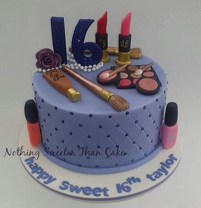 Sweet 16th make up Cake - Cake by Kylie @ Nothing Sweeter Than Cake