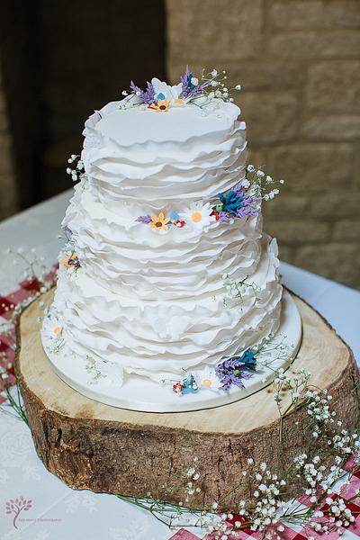 White ruffle wedding cake - Cake by Cherish Cakes by Katherine Edwards