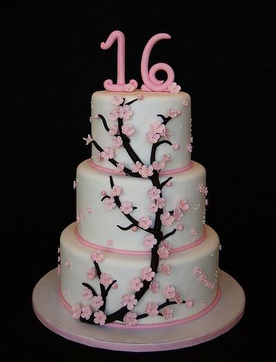 Cherry Blossom Sweet 16 - Cake by Elisa Colon