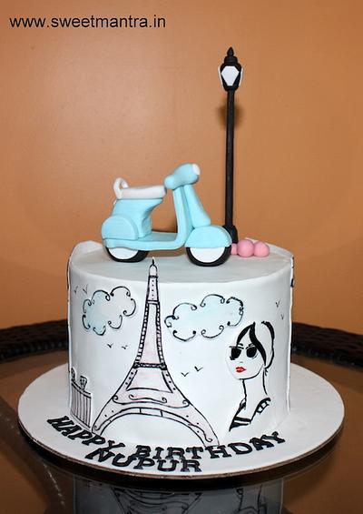 France Travel cake - Cake by Sweet Mantra Homemade Customized Cakes Pune