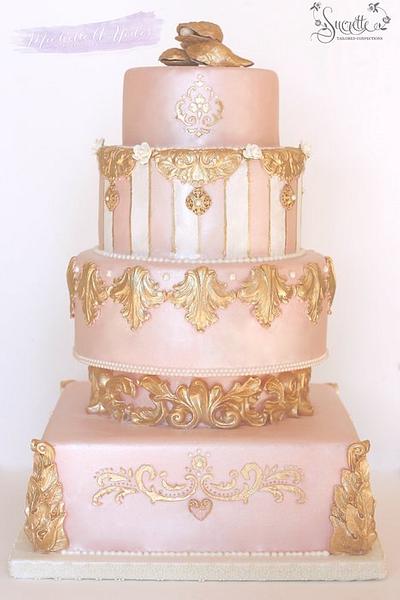 A Pink Pearl Wedding - Cake by Sucrette, Tailored Confections
