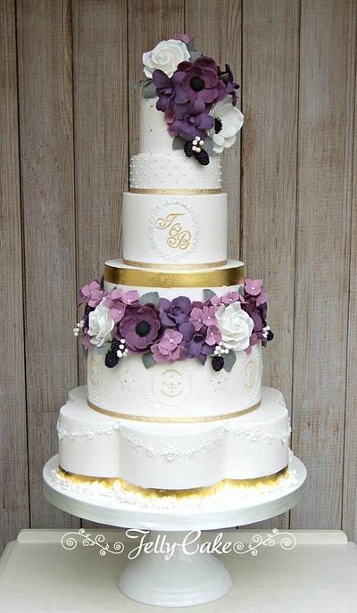 Purple Luxe Wedding Cake - Cake by JellyCake - Trudy Mitchell