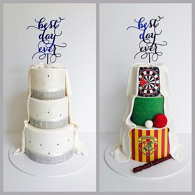 Double Sided Wedding Cake - Cake by Creative Cakes by Sharon