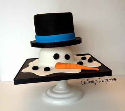 Melty Snowman cake - Cake by Enticing Icing