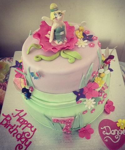 Tinkerbelle themed cake - Cake by funkyfabcakes