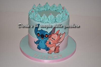 Cake tag: torta stitch & angel - CakesDecor