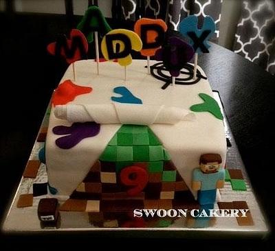 Paintball - Minecraft Party Cake - Cake by SwoonCakery