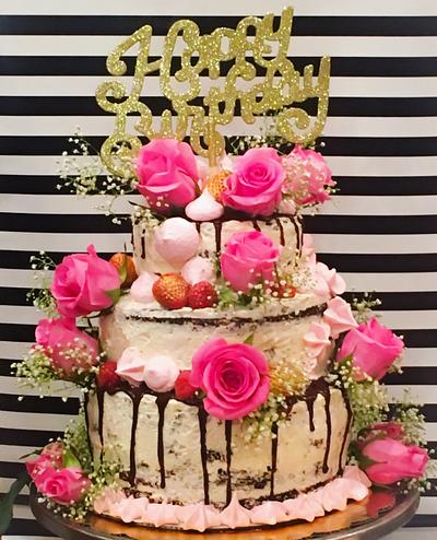 Semi-Naked Chocolate Cake - Cake by Heavenly Pink Shop Bakery