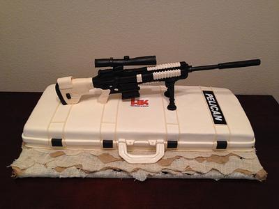 Pelican Rifle with HK Gun Case - Cake by MarQuettes