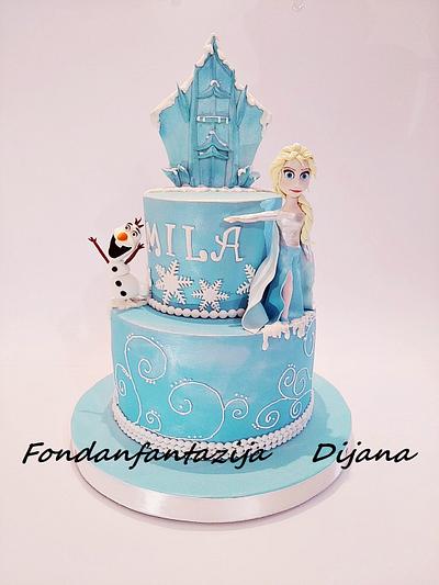 Frozen themed cake  - Cake by Fondantfantasy