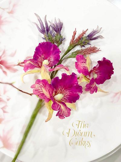 Sugar Orchids and Lavender - Cake by Ashwini Sarabhai