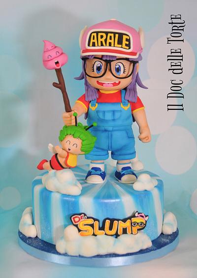 Arale & Dr Slump - Sugar Artist League 80’s Cartoon Collaboration - Cake by Davide Minetti
