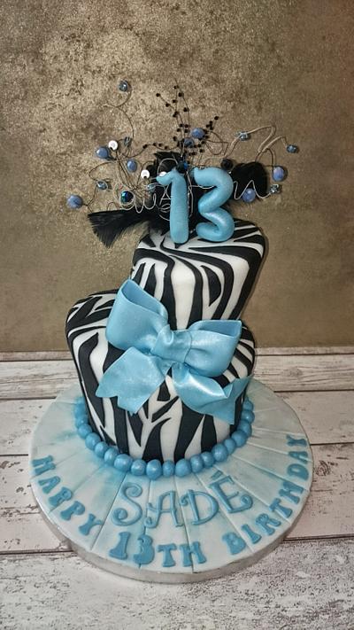 Wonky 2 tier zebra  - Cake by Joness Cakes