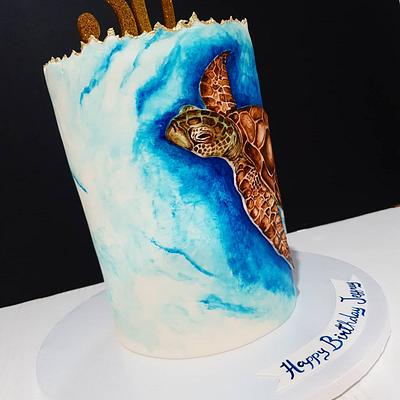 Hand painted turtle cake  - Cake by Fab Confections 