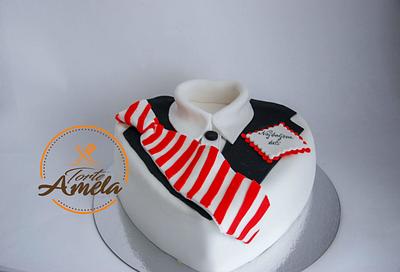 Red white tie cake for dad - Cake by Torte Amela