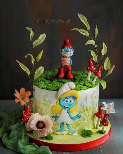 Smurfette Cake - Cake by Sihirli Pastane